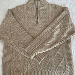 Aritzia Sunday Best Peggy quarter zip, “humus beige colour”, size small